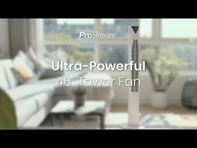 46" Oscillating Tower Fan with Remote – 3 Speeds, 4 Operational Modes and 12 Hour Timer