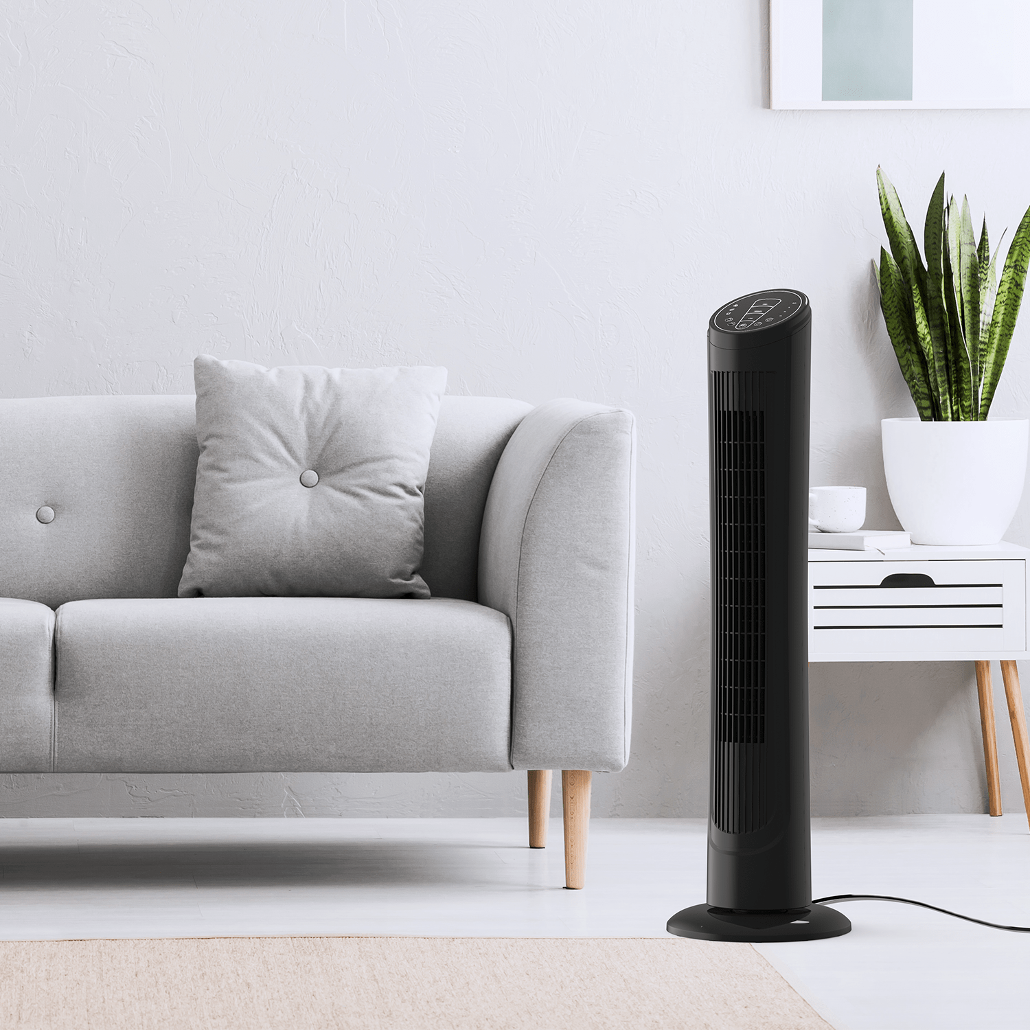 40" Oscillating Tower Fan with Remote – 3 Speeds, 3 Operational Modes and 7.5 Hour Timer